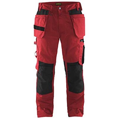BLÅKLÄDER Blakläder Handwerker 1860 Pantalones de trabajo, color rojo/negro, talla C152 BLÅKLÄDER Blakläder Handwerker 1860 Pantalones de trabajo, color rojo/negro, talla C152