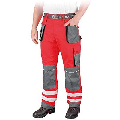 LEBER & HOLLMAN LH-FMNX-B Pantalones de trabajo para hombre, 100% poliéster, 270 g/m2, bolsillos para rodilleras, bandas reflectantes en las piernas LEBER & HOLLMAN LH-FMNX-B Pantalones de trabajo para hombre, 100% poliéster, 270 g/m2, bolsillos para rodilleras, bandas reflectantes en las piernas