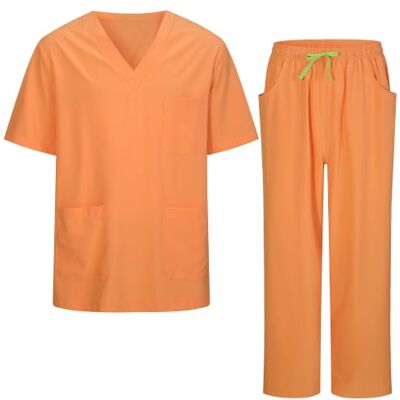 MISEMIYA Uniforme Sanitario Unisex Elástico para Enfermería y Medicina 1689-7835, Naranja, L MISEMIYA Uniforme Sanitario Unisex Elástico para Enfermería y Medicina 1689-7835, Naranja, L