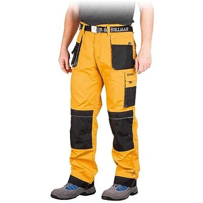 LEBER & HOLLMAN Leber&Hollman Pantalones protectores (talla 50), color amarillo, negro y gris LEBER & HOLLMAN Leber&Hollman Pantalones protectores (talla 50), color amarillo, negro y gris