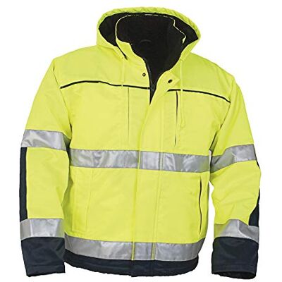 Top Swede -12-08 Modelo Chaqueta de invierno con doble forro y protección de seguridad, color amarillo y azul marino, talla XXL Top Swede -12-08 Modelo Chaqueta de invierno con doble forro y protección de seguridad, color amarillo y azul marino, talla XXL