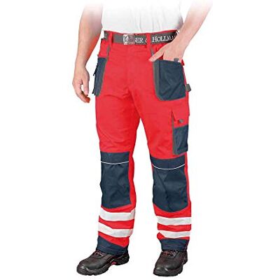 LEBER & HOLLMAN Arbeitsbedarf24 Pantalones de Seguridad con Rayas Reflectantes, Color Naranja neón y Amarillo LEBER & HOLLMAN Arbeitsbedarf24 Pantalones de Seguridad con Rayas Reflectantes, Color Naranja neón y Amarillo