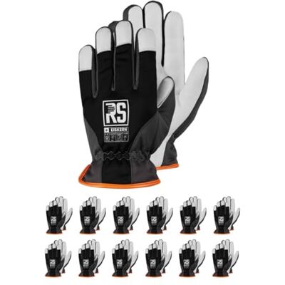 RS EISKERN Guantes de montaje aislados de piel de cabra y softshell/talla 09, 12 pares/negro/blanco/guantes de trabajo guantes de cuero guantes de protección RS EISKERN Guantes de montaje aislados de piel de cabra y softshell/talla 09, 12 pares/negro/blanco/guantes de trabajo guantes de cuero guantes de protección