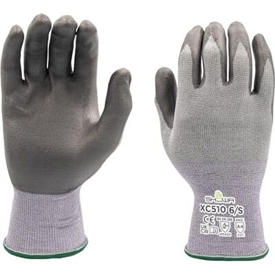 SHOWA XC510, Mechanical and Industrial Protective Gloves, Polyurethane Palm Coating, Cut level D, Grey, 12 Pairs, Size Medium SHOWA XC510, Mechanical and Industrial Protective Gloves, Polyurethane Palm Coating, Cut level D, Grey, 12 Pairs, Size Medium