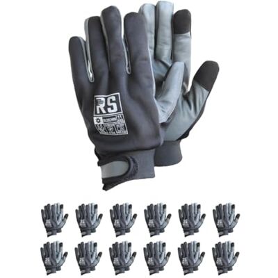 RS PANTALLA Guantes de montaje El primer guante de cuero del mercado con función de pantalla táctil/talla 11, 12 pares/gris/guantes de trabajo/cuero/guantes de piel/guantes de protección/con cierre de RS PANTALLA Guantes de montaje El primer guante de cuero del mercado con función de pantalla táctil/talla 11, 12 pares/gris/guantes de trabajo/cuero/guantes de piel/guantes de protección/con cierre de