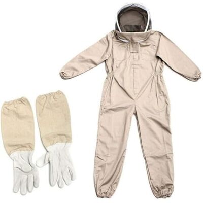 Fransande Mono de apicultor para apicultores, traje de apicultor profesional, traje protector para apicultura completo para el cuerpo, traje para abeja ventilada con elástico, guantes de piel, Fransande Mono de apicultor para apicultores, traje de apicultor profesional, traje protector para apicultura completo para el cuerpo, traje para abeja ventilada con elástico, guantes de piel,