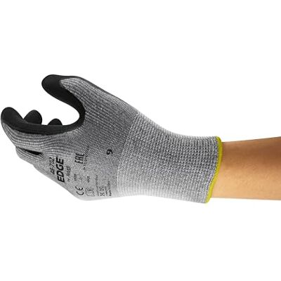 Ansell EDGE 48-702 Guantes de trabajo para hombres y mujeres, resistentes a los cortes para trabajos mecánicos, mejoras del hogar o industriales, gris/negro, talla 7 (12 pares) Ansell EDGE 48-702 Guantes de trabajo para hombres y mujeres, resistentes a los cortes para trabajos mecánicos, mejoras del hogar o industriales, gris/negro, talla 7 (12 pares)