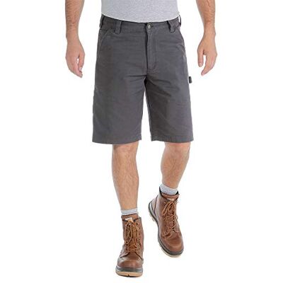 Carhartt Pantalones cortos utilitarios de trabajo Rugged Flex en lona, Relaxed Fit Para Hombre, Azul Shadow, W40 Carhartt Pantalones cortos utilitarios de trabajo Rugged Flex en lona, Relaxed Fit Para Hombre, Azul Shadow, W40