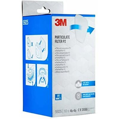 3M Filtro de partículas P2 5925 para las series 6000 E 6500, 10PR/PK 3M Filtro de partículas P2 5925 para las series 6000 E 6500, 10PR/PK