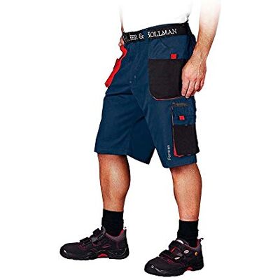 LEBER & HOLLMAN Leber&Hollman Pantalones cortos de protección, talla XL, color azul oscuro, negro y rojo LEBER & HOLLMAN Leber&Hollman Pantalones cortos de protección, talla XL, color azul oscuro, negro y rojo