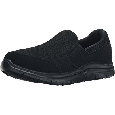 Skechers Mujer Zapatillas sin cordones, Negro (Black Mesh/Nubuck Water Stain Repellent Black), 40 EU Skechers Mujer Zapatillas sin cordones, Negro (Black Mesh/Nubuck Water Stain Repellent Black), 40 EU