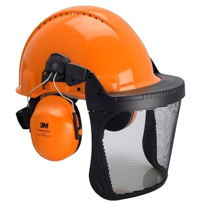 3M Casco de protección para silvicultura y silvicultura, Color Naranja 3M Casco de protección para silvicultura y silvicultura, Color Naranja