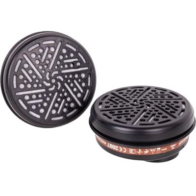 Cofan Set de 2 Filtros Tipo A1 con Conexión Bayoneta, Protección contra Gases y Vapores de Compuestos Químicos, Compatibles con Máscara Completa Cofan Set de 2 Filtros Tipo A1 con Conexión Bayoneta, Protección contra Gases y Vapores de Compuestos Químicos, Compatibles con Máscara Completa