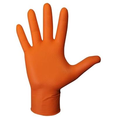 Juba Guantes de nitrilo Agility Grip Naranja Sin Polvo 50 Unidades Marca EAN: 8423752239559 Talla: 9 Juba Guantes de nitrilo Agility Grip Naranja Sin Polvo 50 Unidades Marca EAN: 8423752239559 Talla: 9