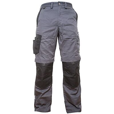 Jah Cordura Pantalones de cintura (5 unidades, poliéster/algodón, talla 48), color gris y negro Jah Cordura Pantalones de cintura (5 unidades, poliéster/algodón, talla 48), color gris y negro