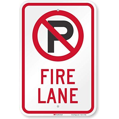 SmartSign 3M Letrero reflectante de aluminio de grado diamante, leyenda "Fire Lane" con gráfico, 18 pulgadas de alto x 12 pulgadas de ancho, negro/rojo sobre blanco SmartSign 3M Letrero reflectante de aluminio de grado diamante, leyenda "Fire Lane" con gráfico, 18 pulgadas de alto x 12 pulgadas de ancho, negro/rojo sobre blanco