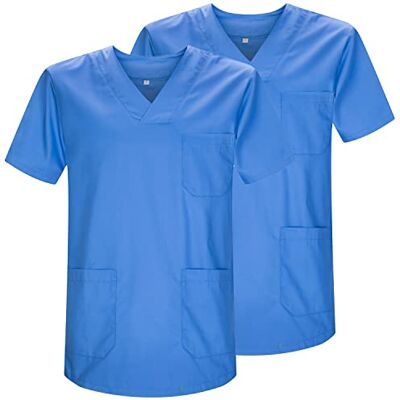 MISEMIYA Pack 2 Pcs Casaca Sanitario Unisex Uniformes Sanitarios Uniforme Sanitario Uniforme MEDICOS Ref.817 * 2 XXL, Celeste 21 MISEMIYA Pack 2 Pcs Casaca Sanitario Unisex Uniformes Sanitarios Uniforme Sanitario Uniforme MEDICOS Ref.817 * 2 XXL, Celeste 21