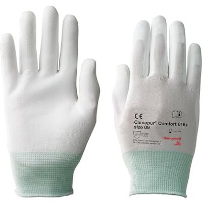 Honeywell KCL Camapur® Comfort 616+ Guantes Mecánicos, Lavables, Blancos, Guantes Transpirables de Poliuretano y Poliamida, Talla 09, (BOLSA con 10 Pares) Honeywell KCL Camapur® Comfort 616+ Guantes Mecánicos, Lavables, Blancos, Guantes Transpirables de Poliuretano y Poliamida, Talla 09, (BOLSA con 10 Pares)