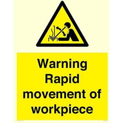 Viking Advertencia Movimiento rápido de la pieza de trabajo Signo 600x800mm A1P Viking Advertencia Movimiento rápido de la pieza de trabajo Signo 600x800mm A1P