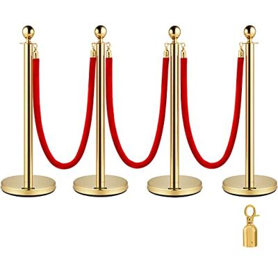 VEVOR Poste Separador de Cinta Extensible 4 Juegos Barreras de Seguridad de 3 Cuerdas Longitud de Cuerda 1.5m Dorado Poste Separador Poste con Cinta Extensible VEVOR Poste Separador de Cinta Extensible 4 Juegos Barreras de Seguridad de 3 Cuerdas Longitud de Cuerda 1.5m Dorado Poste Separador Poste con Cinta Extensible
