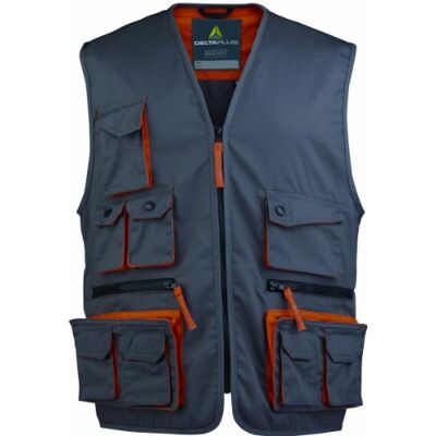 Deltaplus Delta plus vestuario laboral Chaleco bolsillos 65/35 poliester algodón gris -s Deltaplus Delta plus vestuario laboral Chaleco bolsillos 65/35 poliester algodón gris -s