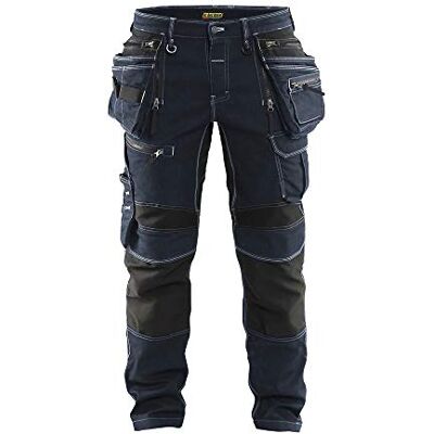 BLÅKLÄDER Blaklader 19991141 Pantalón de Artesano elástico X1900, Azul Marino/Negro, grootte D104 BLÅKLÄDER Blaklader 19991141 Pantalón de Artesano elástico X1900, Azul Marino/Negro, grootte D104