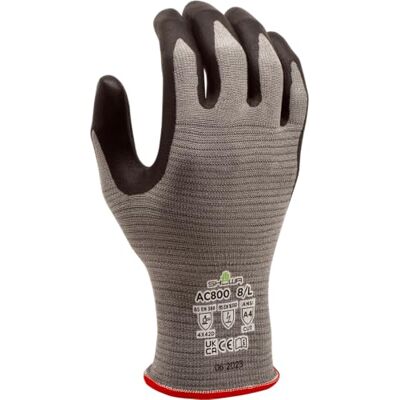 SHOWA DURACoil Alpha AC800, Schnitt- und Antistatik-Handschuh (ESD), nahtlos gestrickt 18 Gauge HPPE mit mikroporöser geprägter Nitrilschaum-Handfläche, Größe XXL SHOWA DURACoil Alpha AC800, Schnitt- und Antistatik-Handschuh (ESD), nahtlos gestrickt 18 Gauge HPPE mit mikroporöser geprägter Nitrilschaum-Handfläche, Größe XXL