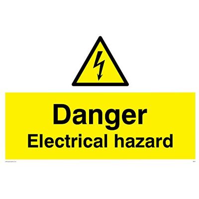 Viking "Danger Electrical Hazard" Señal de vinilo, 200 mm de alto x 300 mm de ancho Viking "Danger Electrical Hazard" Señal de vinilo, 200 mm de alto x 300 mm de ancho
