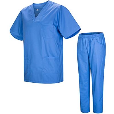 MISEMIYA UNIFORME SANITARIO UNISEX UNIFORMES SANITARIOS MÉDICOS CON PANTALON BLANCO T8162-8312-BLANCO S, Celestes 22 MISEMIYA UNIFORME SANITARIO UNISEX UNIFORMES SANITARIOS MÉDICOS CON PANTALON BLANCO T8162-8312-BLANCO S, Celestes 22
