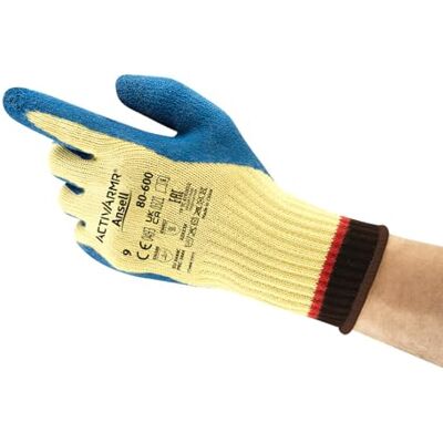 Ansell ActivArmr 80-600VP Guantes de Trabajo de Seguridad, Protección Mecánica, Talla 9 (L), Amarillo (1 Par) Ansell ActivArmr 80-600VP Guantes de Trabajo de Seguridad, Protección Mecánica, Talla 9 (L), Amarillo (1 Par)