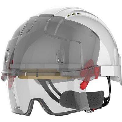 JSP VISTALens Casco de Obra con Gafas Protectoras Integradas, Blanco JSP VISTALens Casco de Obra con Gafas Protectoras Integradas, Blanco