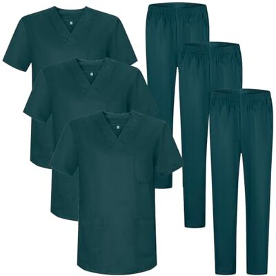 MISEMIYA Pack * 3 Pcs Uniforme Sanitario Unisex Uniformes Sanitarios MÉDICOS Conjuntos Sanitarios 3-817-8312-4XL, Verde Oscuro MISEMIYA Pack * 3 Pcs Uniforme Sanitario Unisex Uniformes Sanitarios MÉDICOS Conjuntos Sanitarios 3-817-8312-4XL, Verde Oscuro