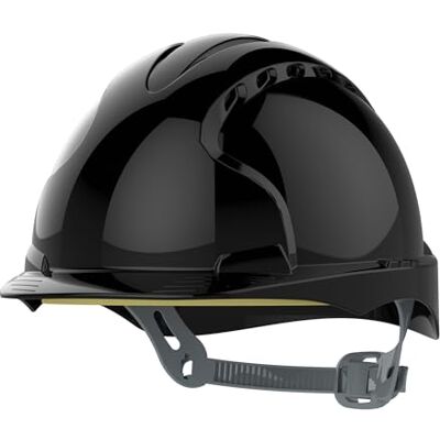 JSP EVO3 Comfort Plus Casco Obra, Ventilado, Trinquete Deslizante, Negro Arnés textil 6 puntos para máxima comodidad. Construcción, obra e industria. Ligero. EN 397 certificado. JSP EVO3 Comfort Plus Casco Obra, Ventilado, Trinquete Deslizante, Negro Arnés textil 6 puntos para máxima comodidad. Construcción, obra e industria. Ligero. EN 397 certificado.