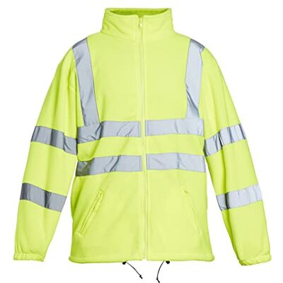 Blackrock Chaqueta polar amarilla Hi Vis, para hombre y mujer, duradera y cálida, antipilling, ropa de trabajo de seguridad reflectante de alta visibilidad, totalmente certificada EN Blackrock Chaqueta polar amarilla Hi Vis, para hombre y mujer, duradera y cálida, antipilling, ropa de trabajo de seguridad reflectante de alta visibilidad, totalmente certificada EN