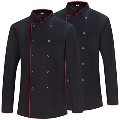 MISEMIYA Pack 2 Unidades Chaqueta Cocinero Hombre Chaqueta de Chef Hombre Uniforme Hosteleria - Ref.682B XXL, Chaquetas Cocinero 682B Negro MISEMIYA Pack 2 Unidades Chaqueta Cocinero Hombre Chaqueta de Chef Hombre Uniforme Hosteleria - Ref.682B XXL, Chaquetas Cocinero 682B Negro