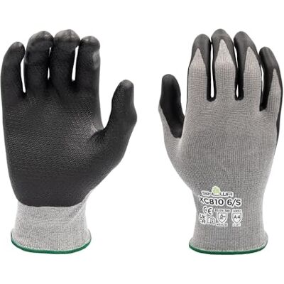 SHOWA XC810, Mechanical and Industrial Protective Gloves, Nitrile Palm Coating, Cut level D, Touch Screen Compatible, Grey, 12 Pairs, Size Large SHOWA XC810, Mechanical and Industrial Protective Gloves, Nitrile Palm Coating, Cut level D, Touch Screen Compatible, Grey, 12 Pairs, Size Large