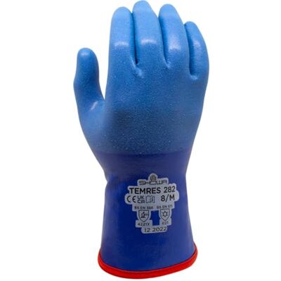 SHOWA TEMRES 282, Revestimiento de Poliuretano, Frío, Azul, 10/XL SHOWA TEMRES 282, Revestimiento de Poliuretano, Frío, Azul, 10/XL