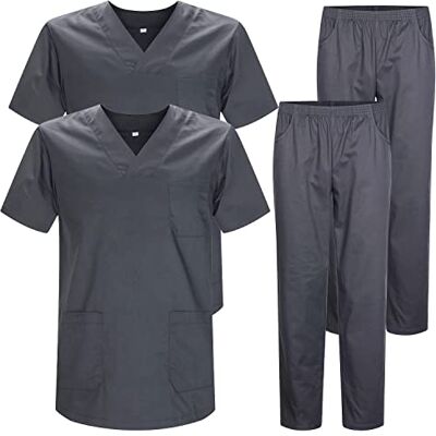 MISEMIYA Pack * 2 Pcs Casaca Y PANTALÓN Sanitarios Unisex Uniformes Sanitarios MÉDICOS 2-817-8312-4XL, Gris 22 MISEMIYA Pack * 2 Pcs Casaca Y PANTALÓN Sanitarios Unisex Uniformes Sanitarios MÉDICOS 2-817-8312-4XL, Gris 22