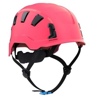 Irudek OREKA II Vent Rosa – Casco ventilado para Trabajos en Altura, ABS Ultraligero, barboquejo Ajustable, Ranuras universales 30 mm, Chip NFC Integrado, Certificado EN 397 y EN 12492 Irudek OREKA II Vent Rosa – Casco ventilado para Trabajos en Altura, ABS Ultraligero, barboquejo Ajustable, Ranuras universales 30 mm, Chip NFC Integrado, Certificado EN 397 y EN 12492