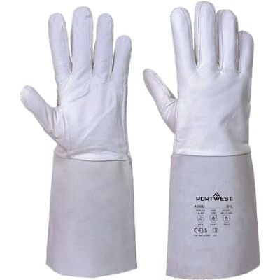 Portwest Guante Premium Soldadura Tig, Tamaño: L, Color: Gris, Portwest Guante Premium Soldadura Tig, Tamaño: L, Color: Gris,