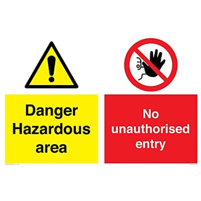 Viking Señal de entrada con texto en inglés "Danger Hazardous area No unauthorsied entry", 600 x 400 mm, A2L Viking Señal de entrada con texto en inglés "Danger Hazardous area No unauthorsied entry", 600 x 400 mm, A2L