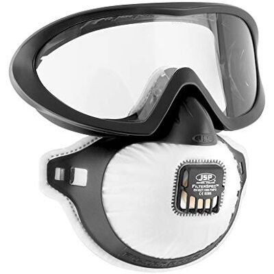 JSP Filterspec® PRO con gafa panoramica y mascarilla FFP2 con válvula () JSP Filterspec® PRO con gafa panoramica y mascarilla FFP2 con válvula ()