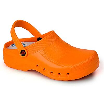 DIAN Color Naranja Talla 39, Zueco de Trabajo para sanidad y hostelería Unisex Certificado CE EN ISO 20347 Marca DIAN Color Naranja Talla 39, Zueco de Trabajo para sanidad y hostelería Unisex Certificado CE EN ISO 20347 Marca