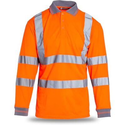Blackrock Polo de seguridad de alta visibilidad Manga Larga, Industria Ferroviaria Naranja, Ropa de Trabajo Utilitaria y de Seguridad, Vestuario Laboral de Alta Visibilidad EPI, EN20471 Clase 3 Blackrock Polo de seguridad de alta visibilidad Manga Larga, Industria Ferroviaria Naranja, Ropa de Trabajo Utilitaria y de Seguridad, Vestuario Laboral de Alta Visibilidad EPI, EN20471 Clase 3