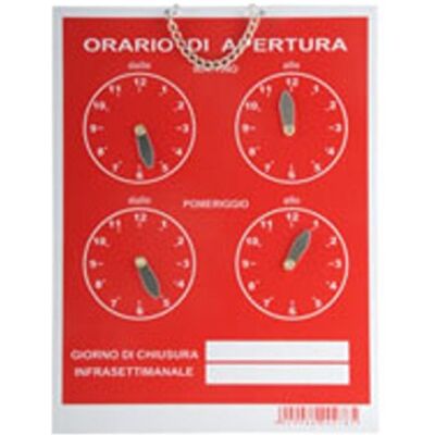 Letterfix - Cartel con 4 Relojes 16x21cm Rojo - Señalización Letterfix - Cartel con 4 Relojes 16x21cm Rojo - Señalización