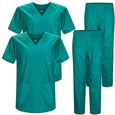MISEMIYA Pack * 2 Pcs CASACA Y PANTALÓN SANITARIOS UNISEX UNIFORMES SANITARIOS MÉDICOS 2-817-8312-4XL, Verde 22 MISEMIYA Pack * 2 Pcs CASACA Y PANTALÓN SANITARIOS UNISEX UNIFORMES SANITARIOS MÉDICOS 2-817-8312-4XL, Verde 22
