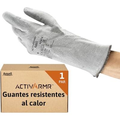 Ansell ActivArmr 42-474, Guantes de Trabajo Resistentes al Calor, Nitrilo, Protección Industrial, Térmicos Uso Mecánico, Gris, Talla L, 1 Par Ansell ActivArmr 42-474, Guantes de Trabajo Resistentes al Calor, Nitrilo, Protección Industrial, Térmicos Uso Mecánico, Gris, Talla L, 1 Par