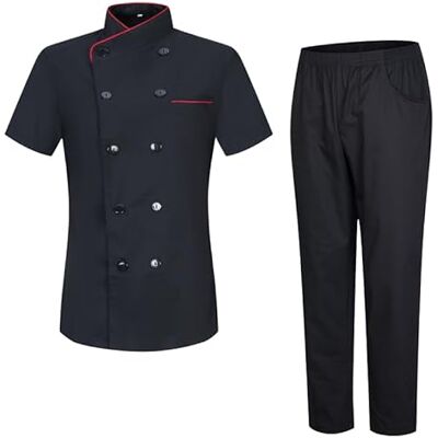 MISEMIYA Chaqueta y PANTALÓN Chef para Mujer Chaqueta de Chef Mujer Uniforme Hosteleria 8441-8312 3XL, Negro MISEMIYA Chaqueta y PANTALÓN Chef para Mujer Chaqueta de Chef Mujer Uniforme Hosteleria 8441-8312 3XL, Negro