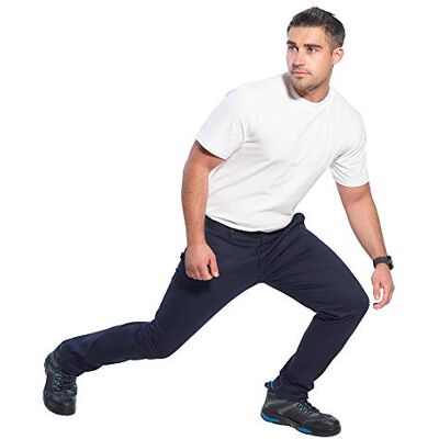 Portwest Pantalón Chino Stretch Slim, Tamaño: 32, Color: Marino oscuro, Portwest Pantalón Chino Stretch Slim, Tamaño: 32, Color: Marino oscuro,