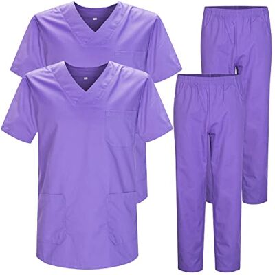 MISEMIYA Pack * 2 Pcs Casaca Y PANTALÓN Sanitarios Unisex Uniformes Sanitarios MÉDICOS 2-817-8312 S, Lila 22 MISEMIYA Pack * 2 Pcs Casaca Y PANTALÓN Sanitarios Unisex Uniformes Sanitarios MÉDICOS 2-817-8312 S, Lila 22